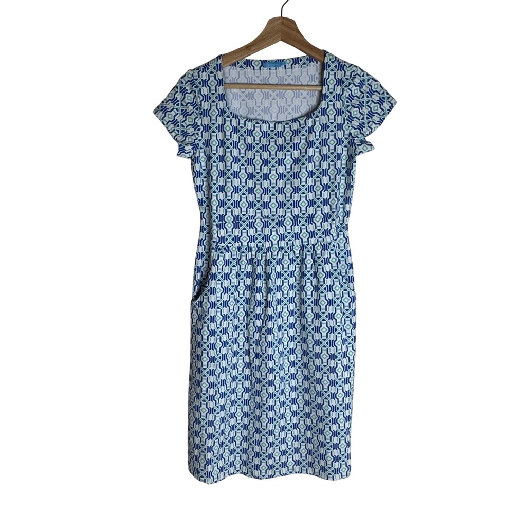 J.McLaughlin Dress Women's Geometric Print Catalina Cloth Blue XS